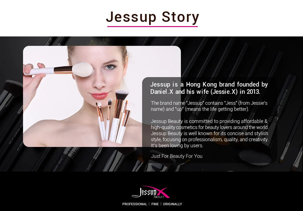Jessup Professional Makeup brushes set ,6- 25pcs Makeup brush Natural Synthetic Foundation Powder Highlighter Pearl White T215