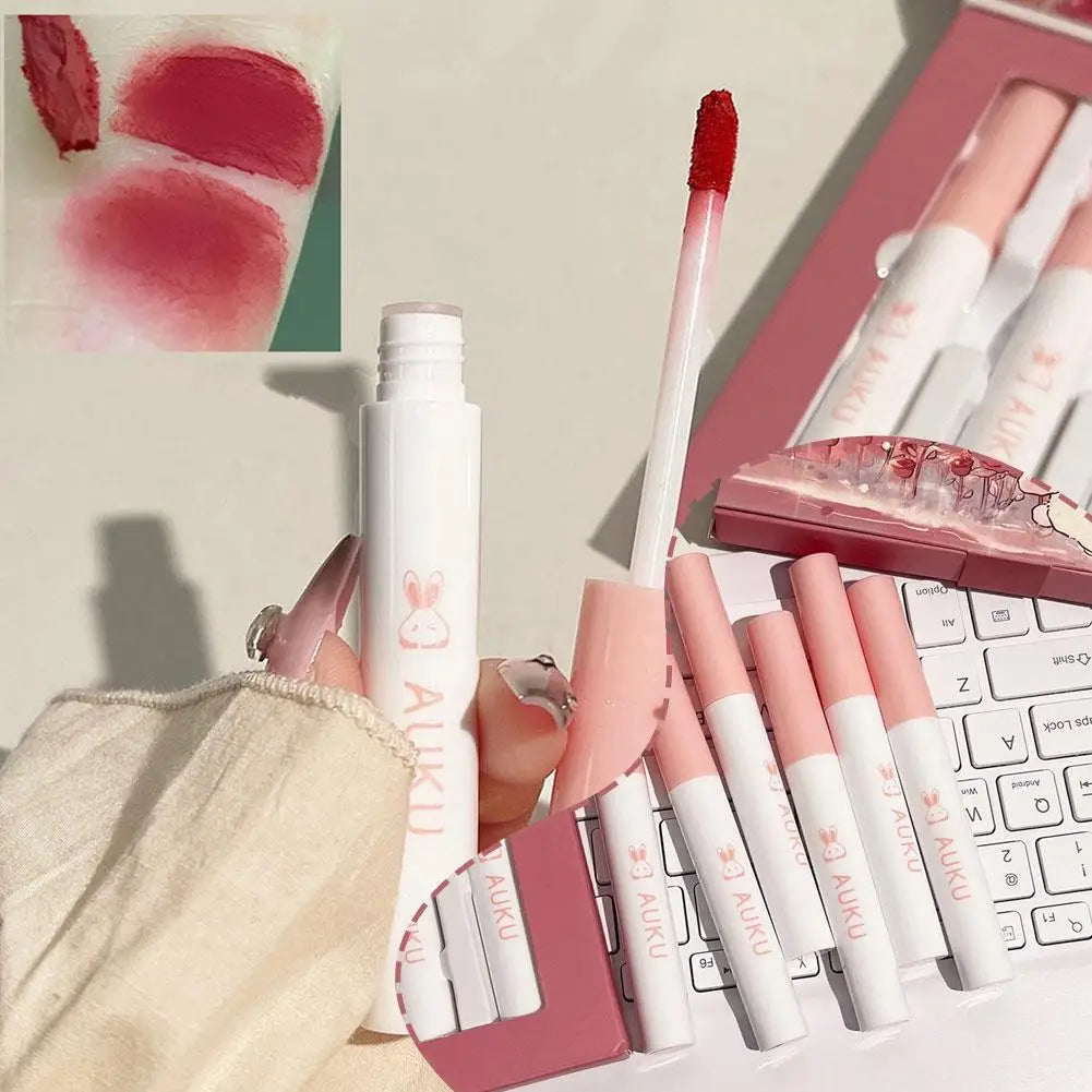 6 PCS Matte Lip Mud Waterproof Long Lasting Makeup Set For Women Lipsticks Set Free Shipping Korean Make Up Beauty Cosmetics