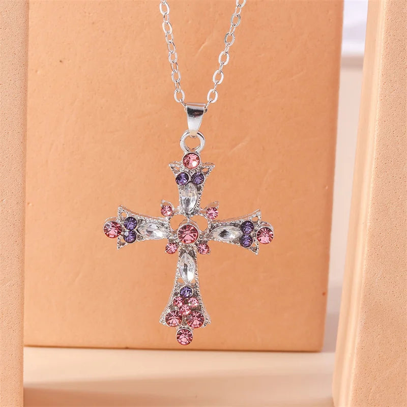 Y2K Crystal Butterfly Heart Necklace Fashion Kpop Shiny Clavicle Chain Necklaces for Women Girls New Trend Party Gifts Jewelry