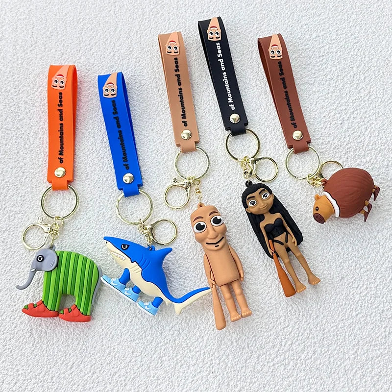Italian Brainrot Animals Keychains for Accessories Funny Sigma Skibidi Rizz Cat Silly Meme Keyrings Fans Friends Gifts Wholesale