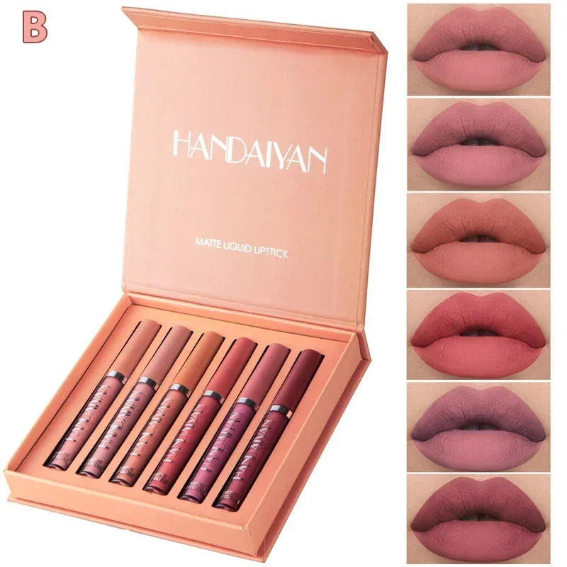 HANDAIYAN Matte Lipstick Set – 1/6 PCS Waterproof, Long Lasting & Non-Stick