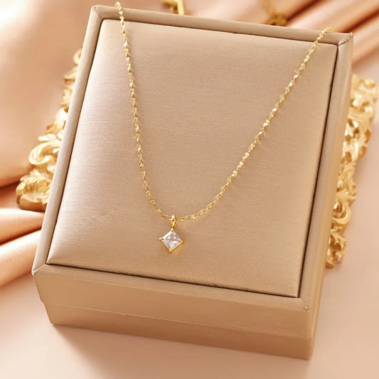New starry sky chain small diamond necklace for women elegant ins collarbone chain exquisite necklace