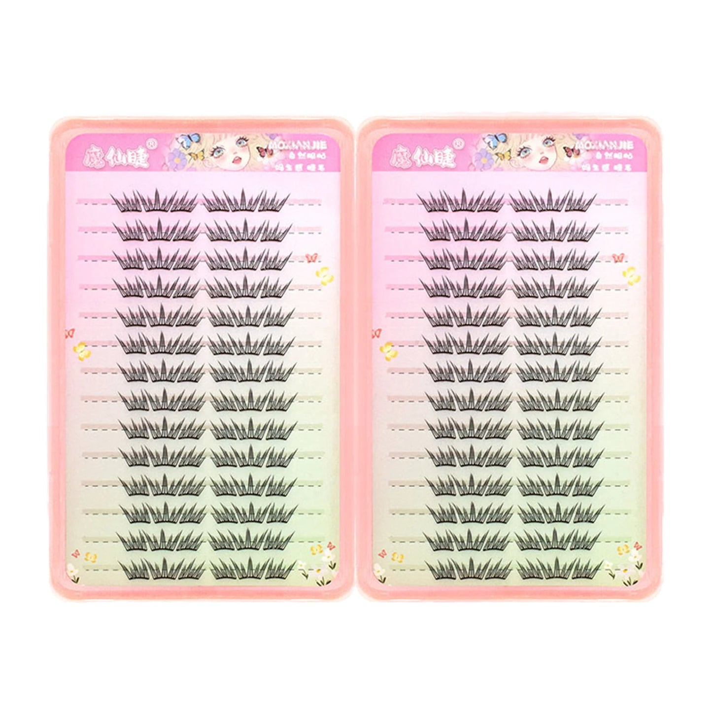 No Glue Need Individual Lash Clusters 28 Rows Self-adhesive False Eyelashes Book Korean U Shaped Natural Comic Lash Extension