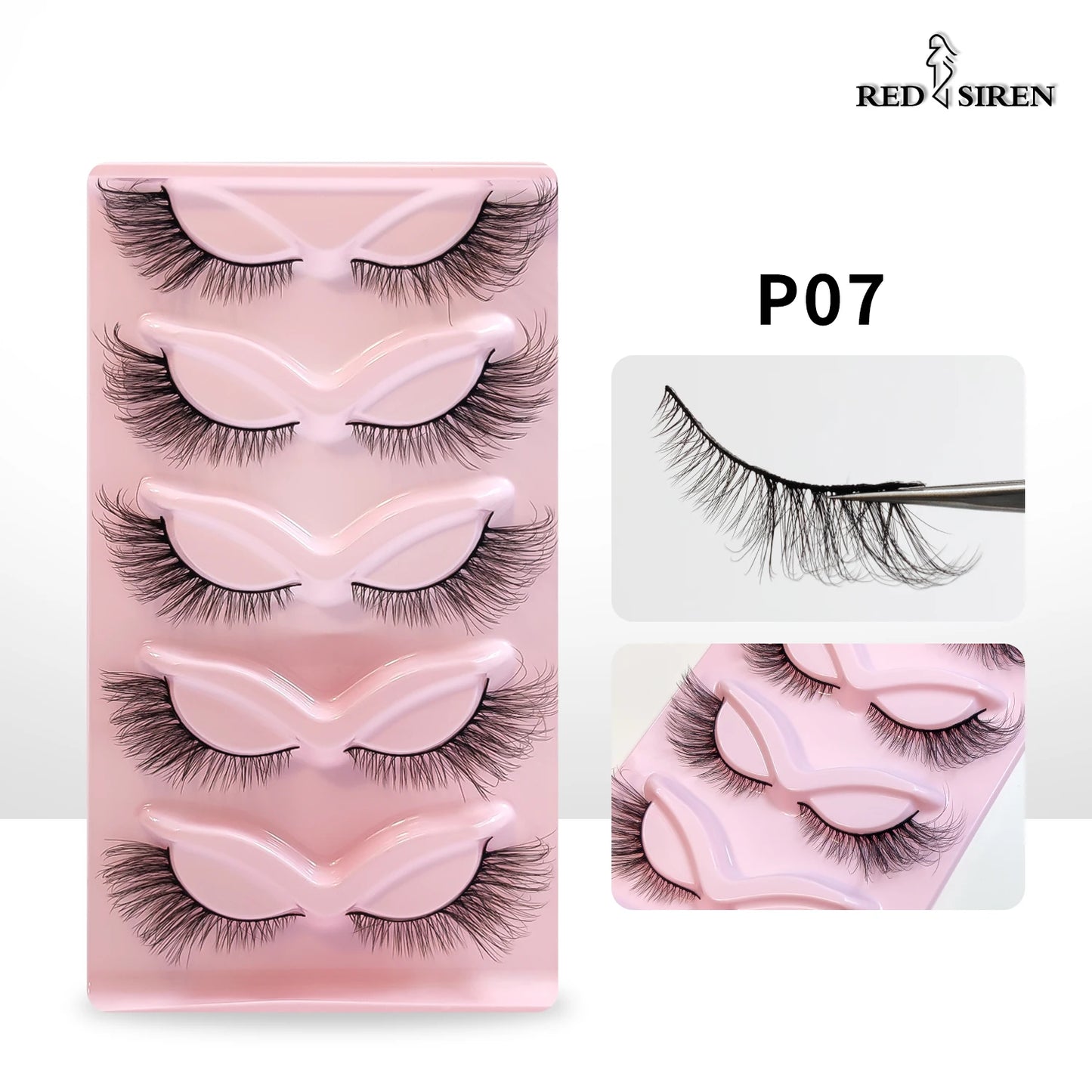 Cat Eye Lashes Natural Look Fox False Eyelashes Wispy & Lightweight Faux Mink Lashes for Doll Eye Makeup 5 Pairs/Pack
