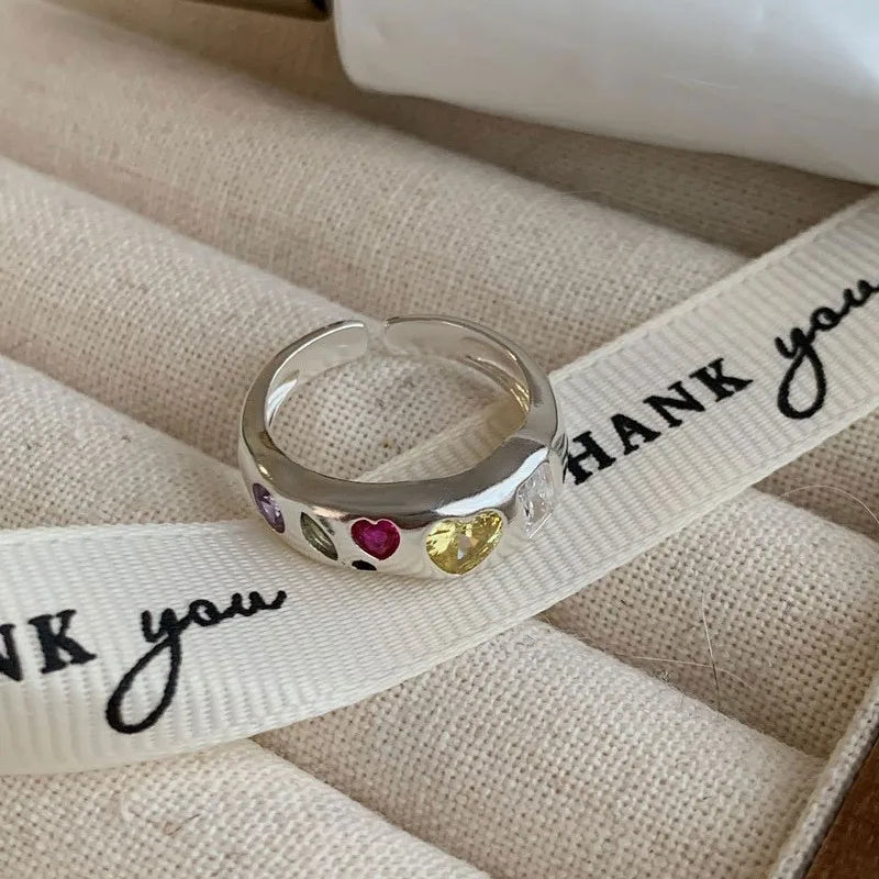 PANJBJ 925 Sterling Silver Pearl Irregular Ring for Women Shell Overlapping Hollow Sweet Design Jewelry Gift Dropshipping