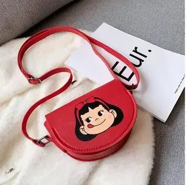Cute PU Leather Children's Small Shoulder Bags Lovely Cartoon Baby Girls Coin Purse Handbags Princess Accessories Crossbody Bag