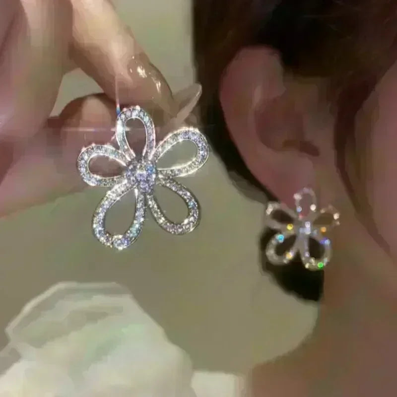 Geometric Rhombus Double Layer Combination Design Earrings For Women Simple Fashion Daily Accessory Party Jewelry Birthday Gifts