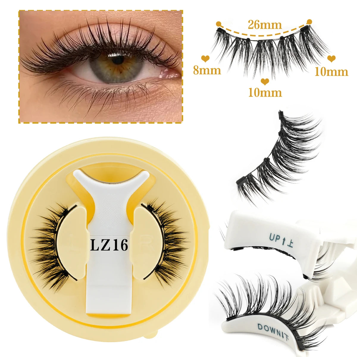 Magnetic Eyelashes 1/2 Pairs Handmade 3D Mink Lashes Reusable False Eyelashes Set Natural Long Fake Eyelash Makeup Tweezers Tool