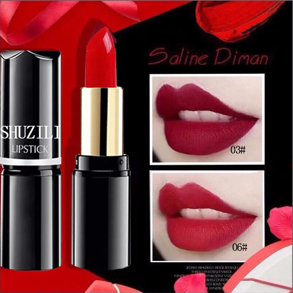 SHUZILI Moisturizing Lipstick Velvet High Quality Lipsticks Shiny Professional Korean Makeup Cosmetic For Lip Women