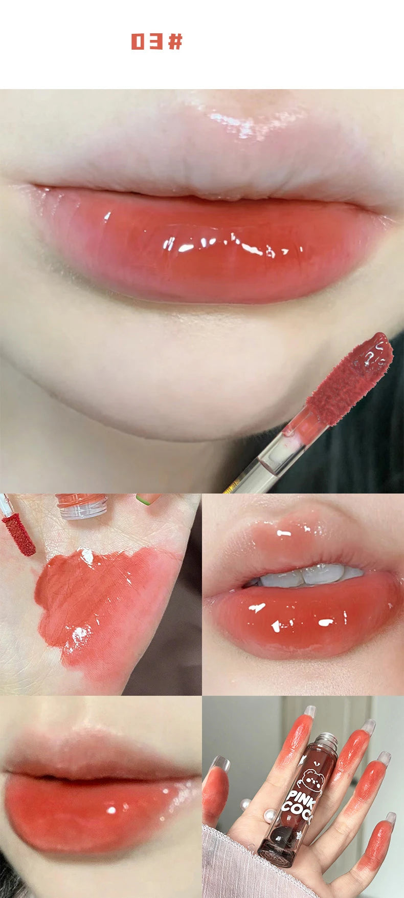Punk Juice Red Lipgloss Black Mirror Glass Water Light Clear Lip Glaze Waterproof Non Stick Liquid Lipstick Nude Lip Tint Makeup