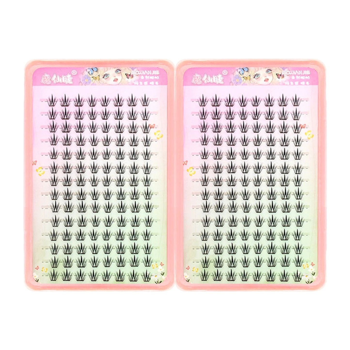 No Glue Need Individual Lash Clusters 28 Rows Self-adhesive False Eyelashes Book Korean U Shaped Natural Comic Lash Extension