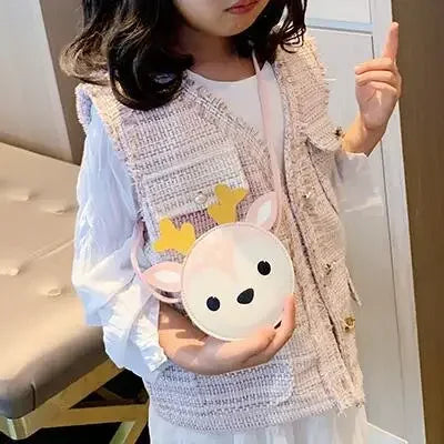 Cute PU Leather Children's Small Shoulder Bags Lovely Cartoon Baby Girls Coin Purse Handbags Princess Accessories Crossbody Bag