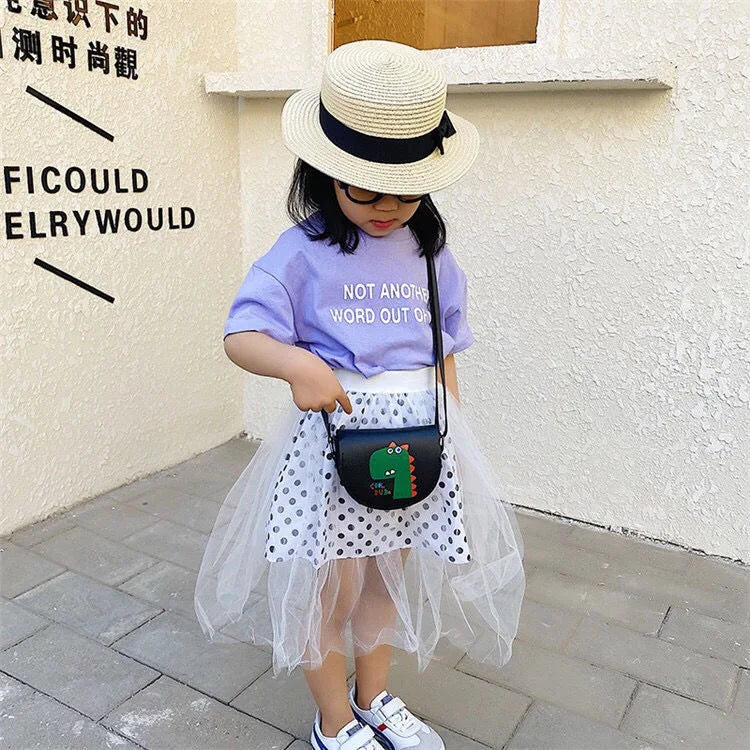 Cute PU Leather Children's Small Shoulder Bags Lovely Cartoon Baby Girls Coin Purse Handbags Princess Accessories Crossbody Bag