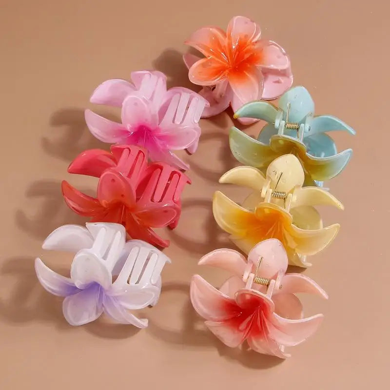 Flower Hair Claw Clips Hawaiian Plumeria Hair Clip Colorful Flower Hair Clips Holiday Gifts For Girls Ladies hair accessories