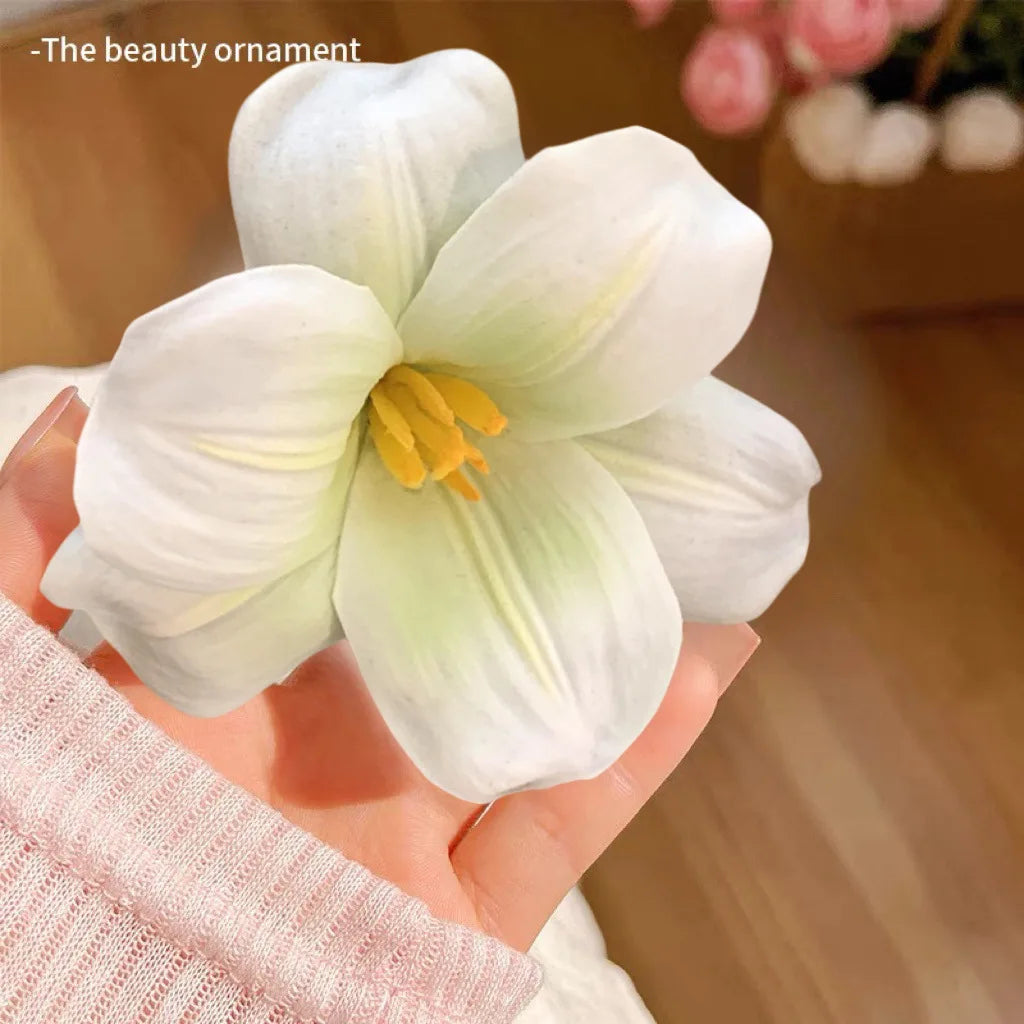 Fabric Flower Hair Side Clip Fashion Beach Vacation Tulip Flower Hair Clips Flower Duckbill Barrettes Summer Women Girls Hairpin