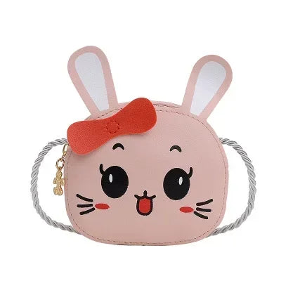 Cute PU Leather Children's Small Shoulder Bags Lovely Cartoon Baby Girls Coin Purse Handbags Princess Accessories Crossbody Bag