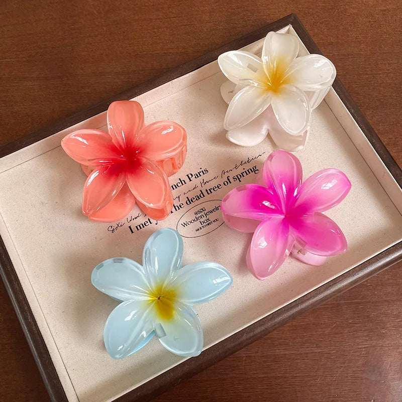 Fashion New Flower Hair Clips for Women Vacation Bohemia Egg Flower Shark Clips Barrettes Girls Large Hairpins Hair Accessories