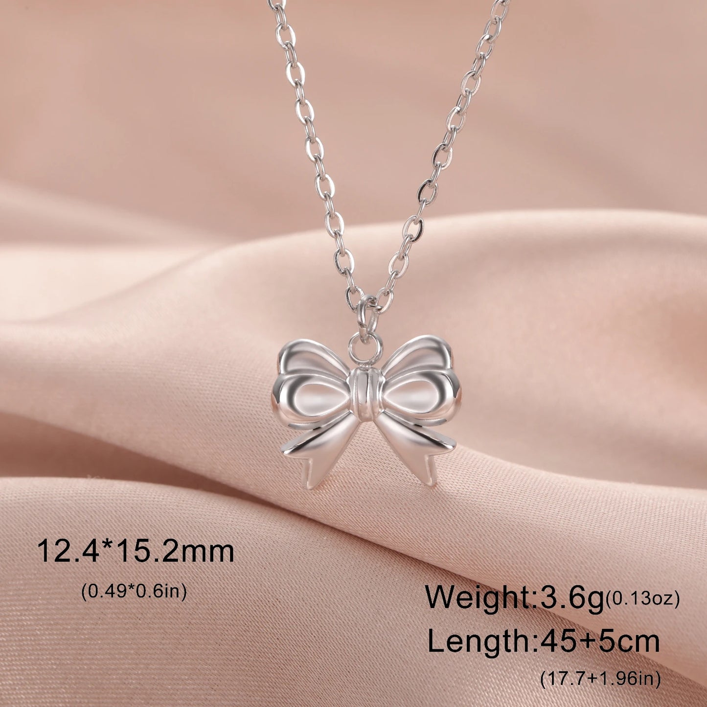Romantic Bowknot Necklace – Korean Kpop Stainless Steel Choker for Women