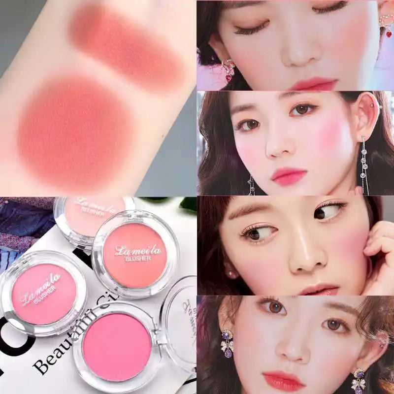 Blush Waterproof Sweat-proof Blusher Natural Monochrome Blush Palette Long-lasting Face Contour Natural Makeup Women Girls