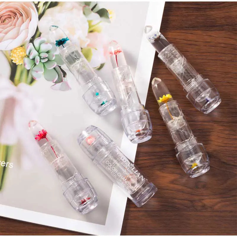 Magic Jelly Flower Lipstick Temperature Changing Lip Blam Transparent Moisturizing Lip Gloss Korean Cosmetic Tools Wholesale