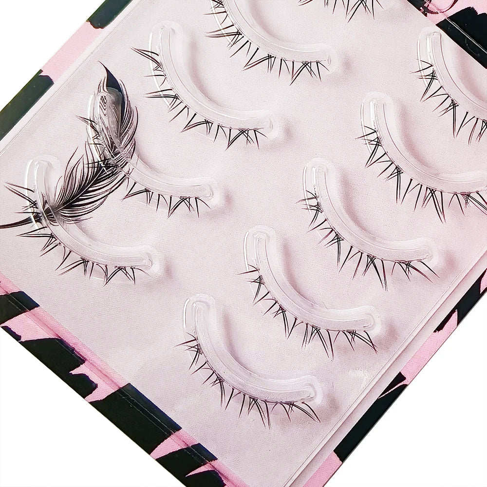 5 Pair Clear Band Lower Eyelashes Handmade False Eyelashes Bottom Lashes Natural Manga Lashes douyin makeup lash Extension