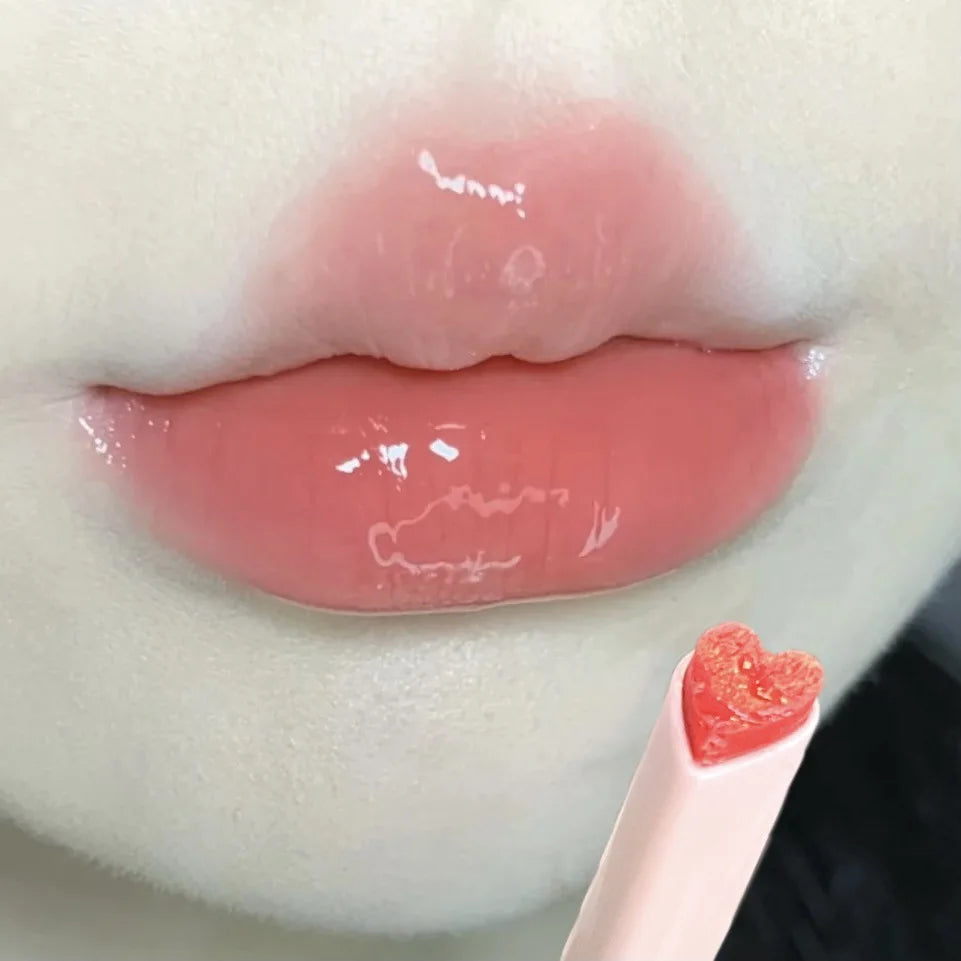 Water-Light Glitter Lip Tint Pen – Long Lasting & Moisturizing Heart-Shaped Lipstick