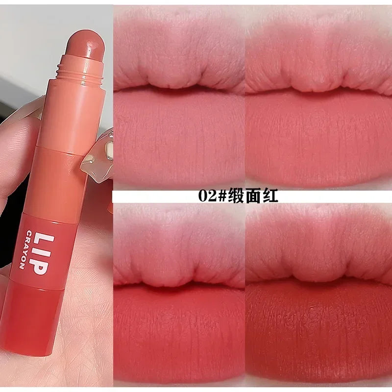 4pcs/set Lipstick Korean Girl Group Crayon Lipstick Long Lasting Matte Lip Makeup Tint Easy To Color 3D Sexy Waterproof Lipgloss