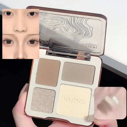 4-color Matte Highlighter Contour Palette Long Lasting 3D Sculpting Brightening Face Makeup Kit Portable Eyeshadow