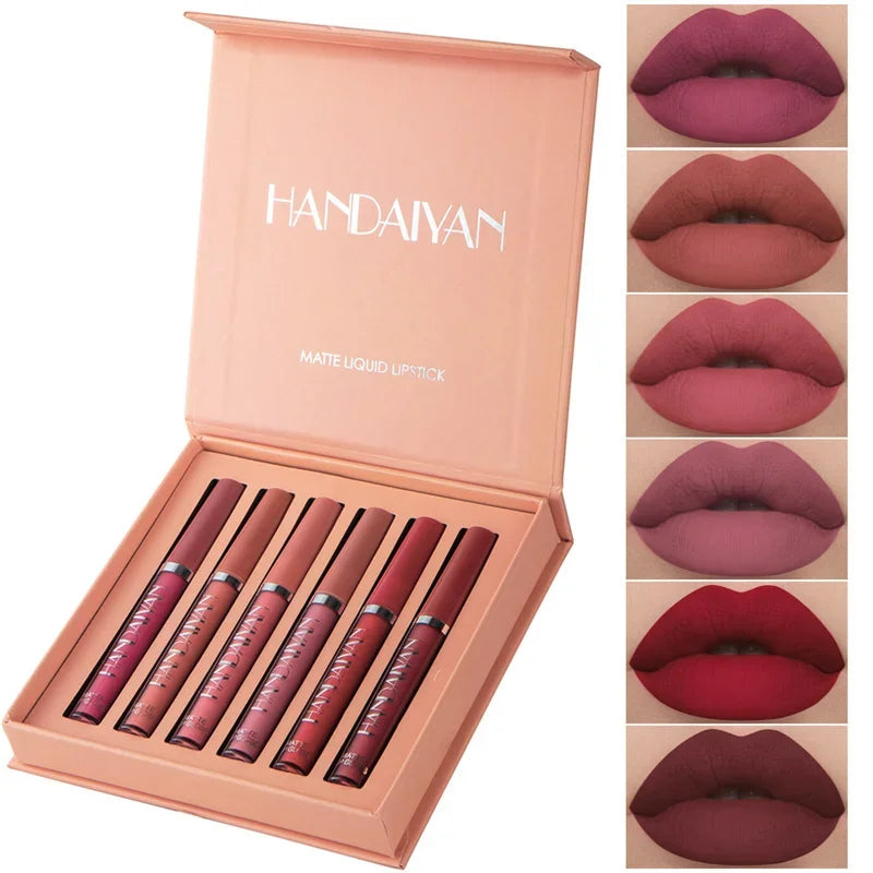HANDAIYAN Matte Lipstick Set – 1/6 PCS Waterproof, Long Lasting & Non-Stick