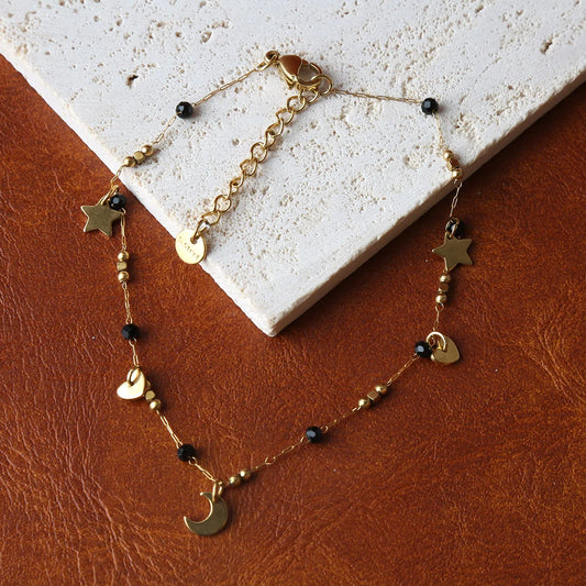 Anklets for Women Summer Beach Accessories Stainless Steel Stone Bead Chain Anklet Gold Color Leg Bracelets Bodychain Gifts