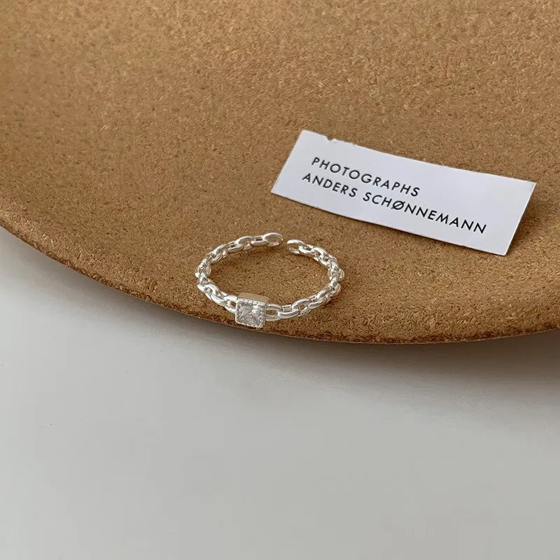 PANJBJ 925 Sterling Silver Pearl Irregular Ring for Women Shell Overlapping Hollow Sweet Design Jewelry Gift Dropshipping