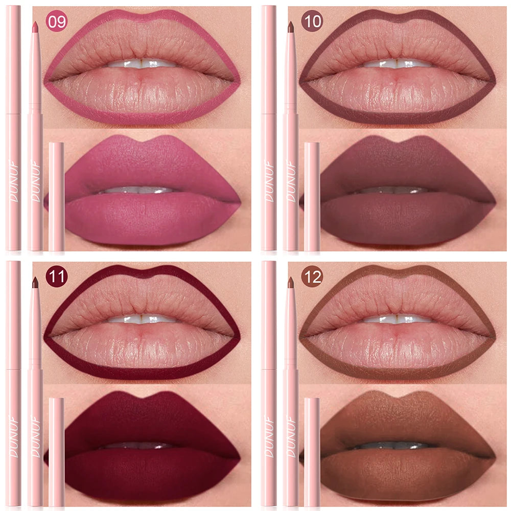 Matte Lip Liner Pencil Set (6 Colors) – Waterproof, Sweatproof & Easy Glide