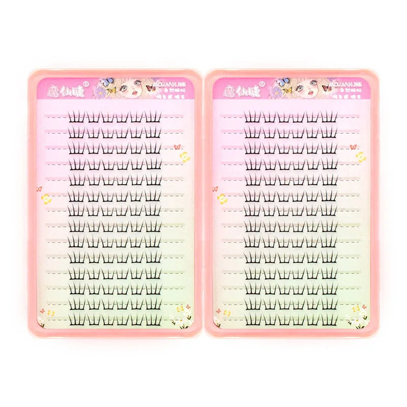 No Glue Need Individual Lash Clusters 28 Rows Self-adhesive False Eyelashes Book Korean U Shaped Natural Comic Lash Extension
