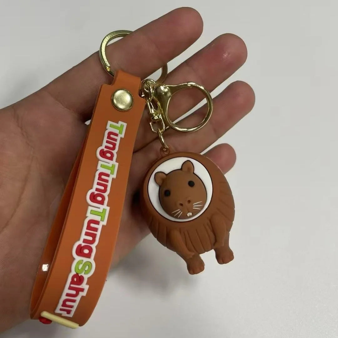 Italian Brainrot Animals Keychains for Accessories Funny Sigma Skibidi Rizz Cat Silly Meme Keyrings Fans Friends Gifts Wholesale