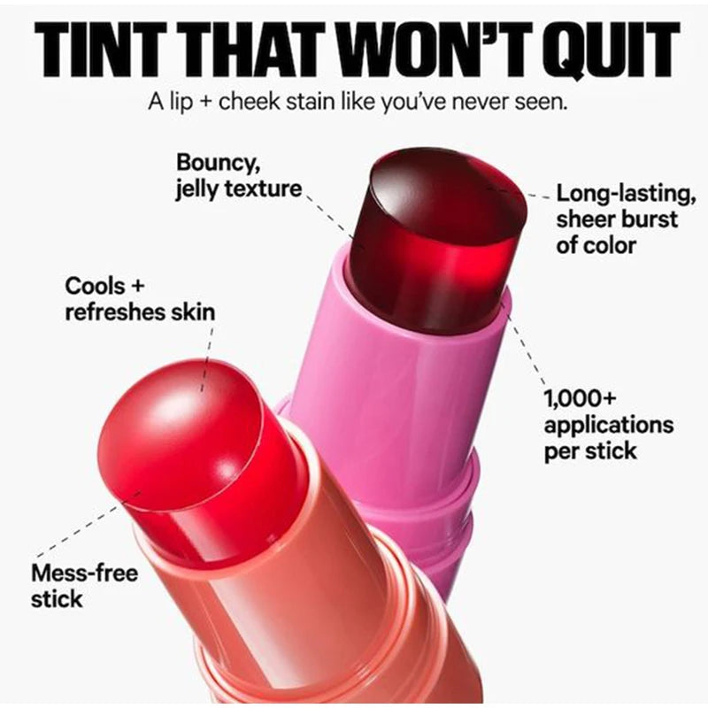 Moisturizing Jelly Tint Stick – Long Lasting 3-in-1 Blush & Lip Color