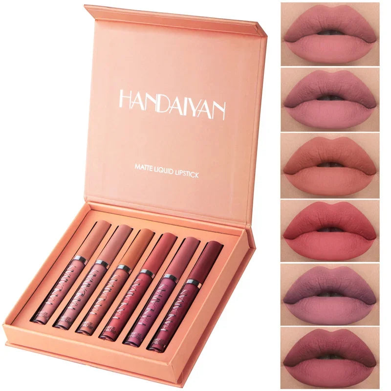 HANDAIYAN Matte Lipstick Set – 1/6 PCS Waterproof, Long Lasting & Non-Stick