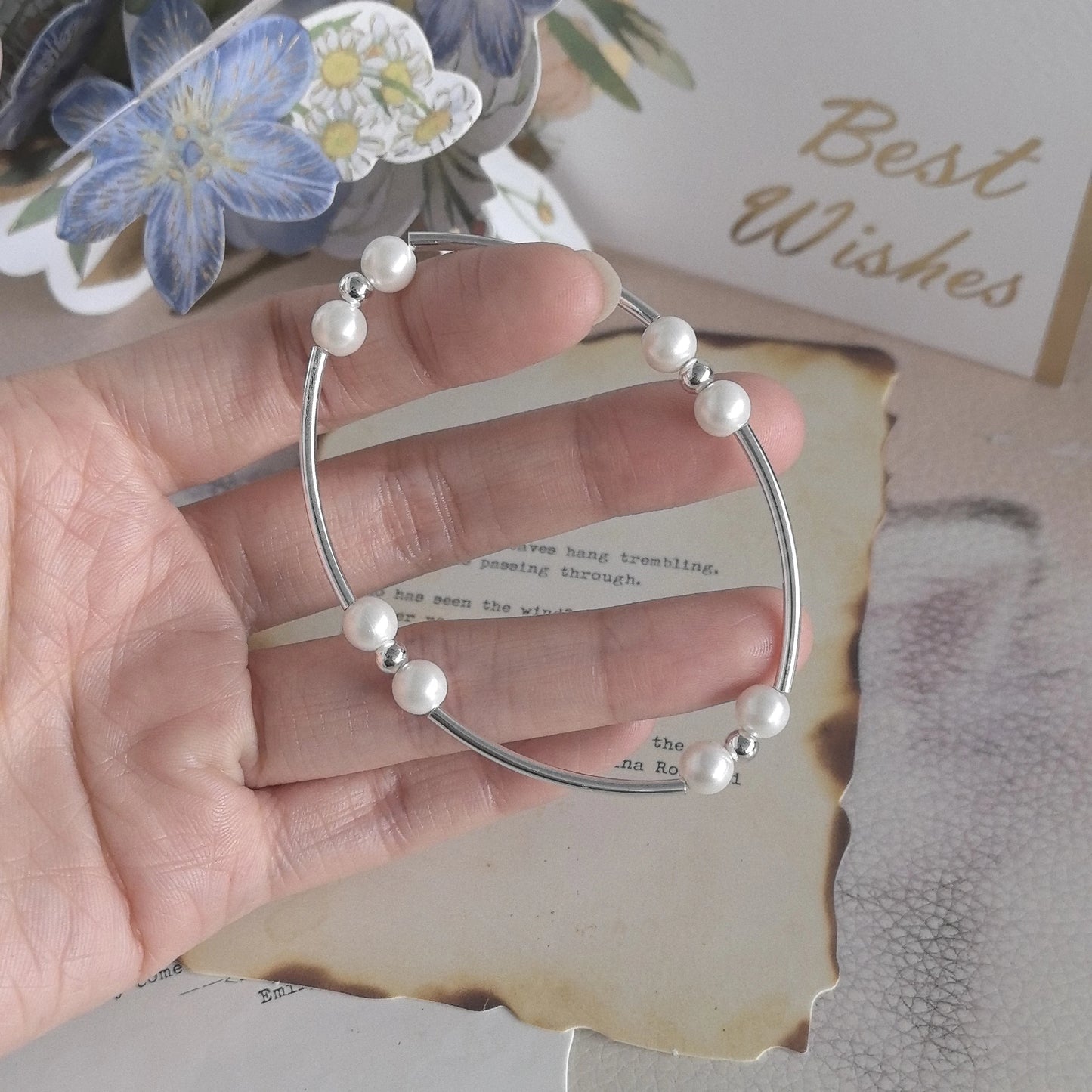 925 Sterling Silver Bracelet Bangle Simple Green Leaf Elegant Nature For Woman Girl Fashion Jewelry Gift Dropship Wholesale