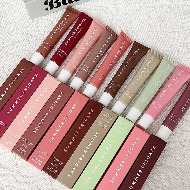 Summer Fridays Mini Set Lip Balm Vanilla Iced Coffee Lip Gloss Lip Balm Moisturizing Smooth Soft Lips Cosmetics Makeup Lip Care