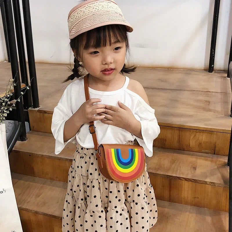 Cute PU Leather Children's Small Shoulder Bags Lovely Cartoon Baby Girls Coin Purse Handbags Princess Accessories Crossbody Bag