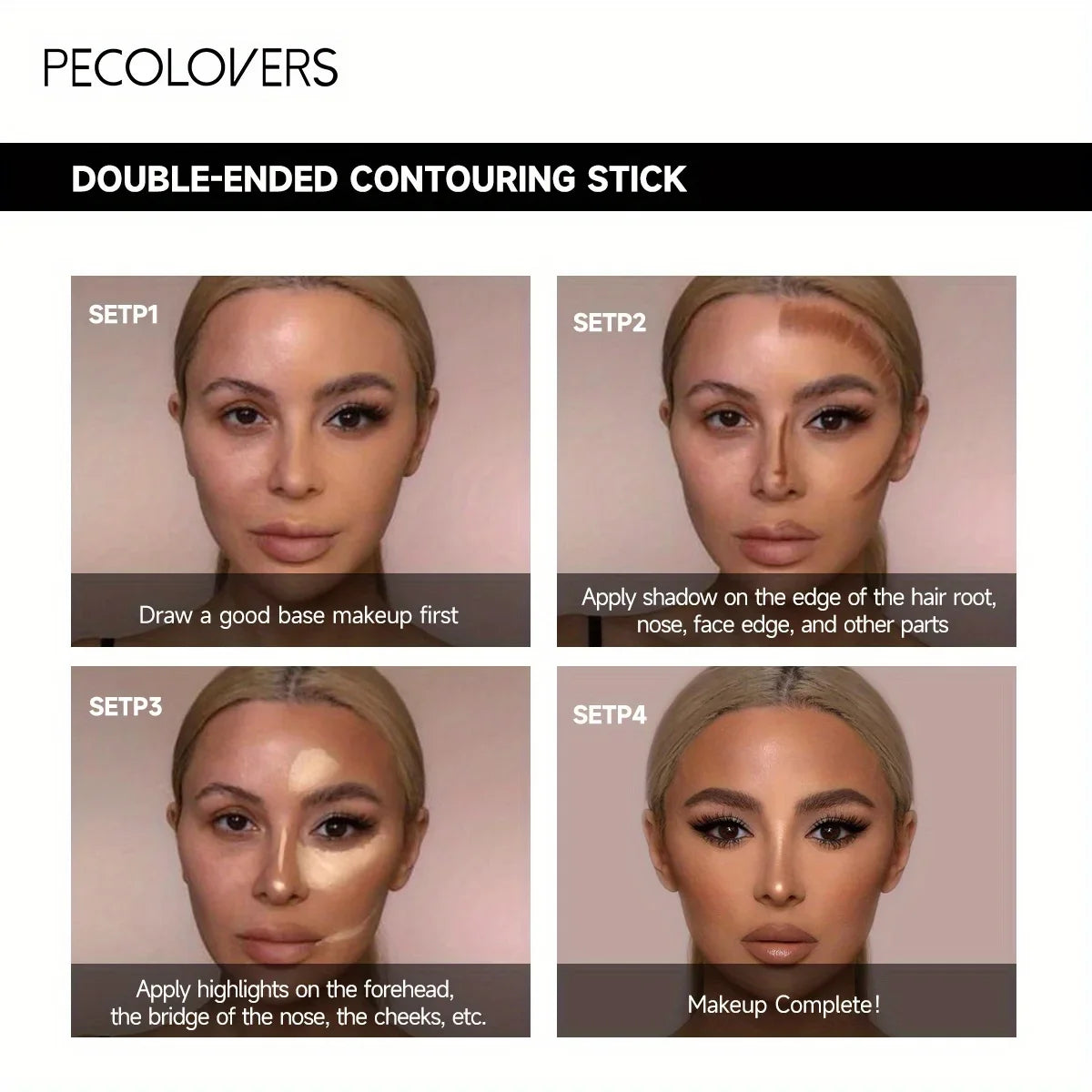 Korean Double Head Highlight & Contour Makeup Pen – Waterproof & Long Lasting