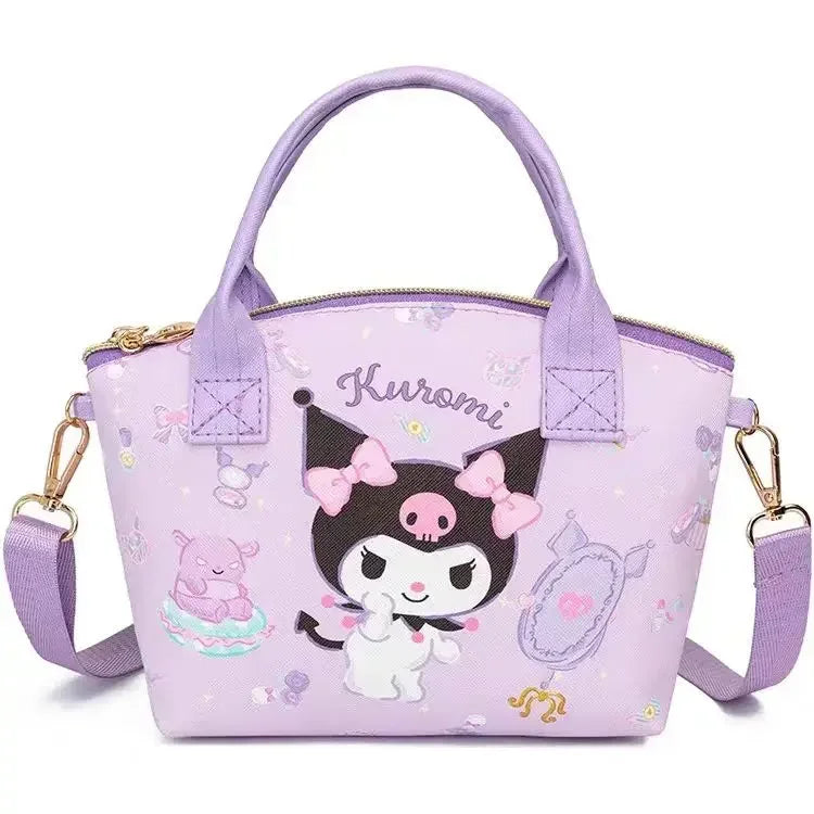 Fashion Hello kitty PU Leather girls' Cosmetic Bag Handbag Cute Large-capacity Woman Convenient Shopping Bag Crossbody
