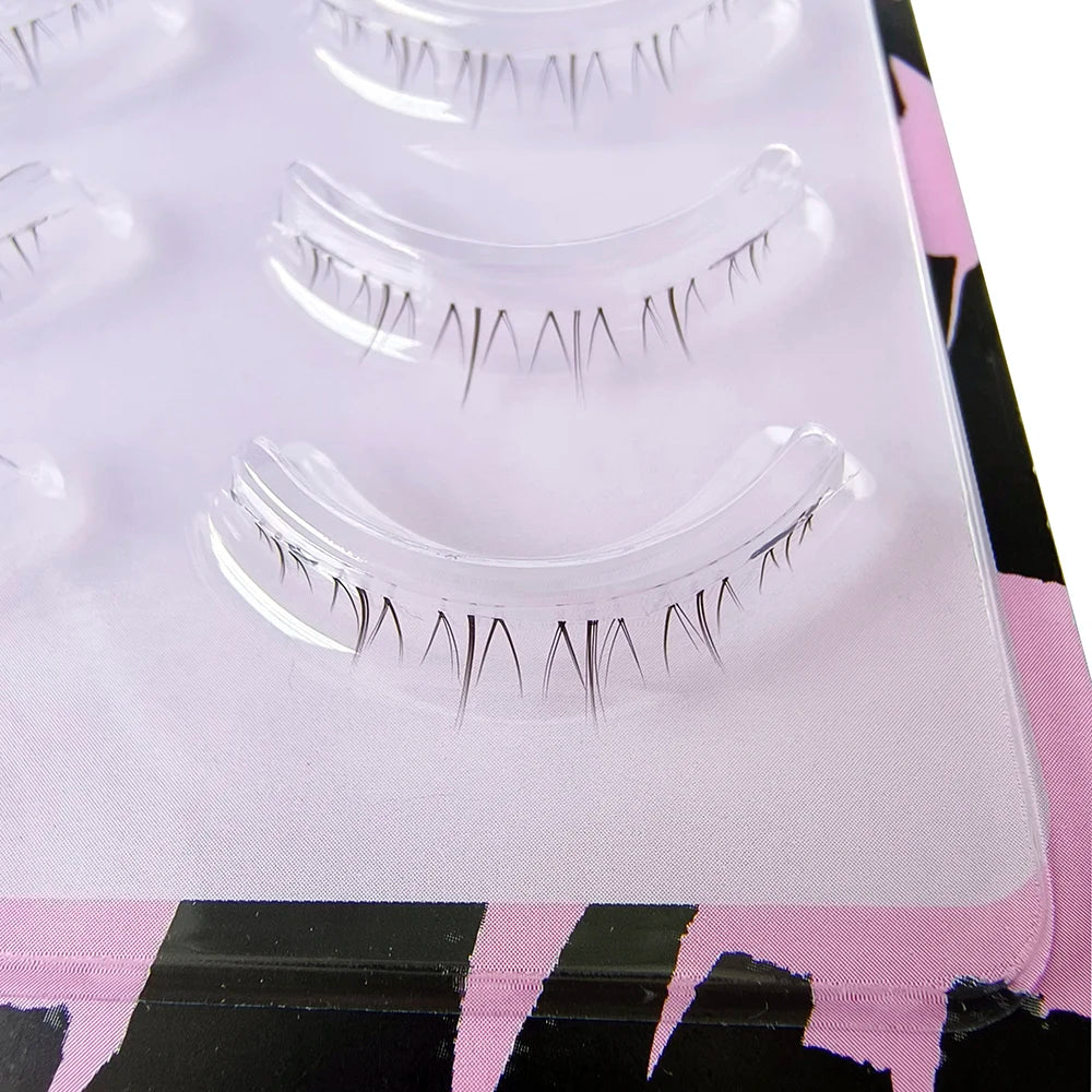 5 Pair Clear Band Lower Eyelashes Handmade False Eyelashes Bottom Lashes Natural Manga Lashes douyin makeup lash Extension