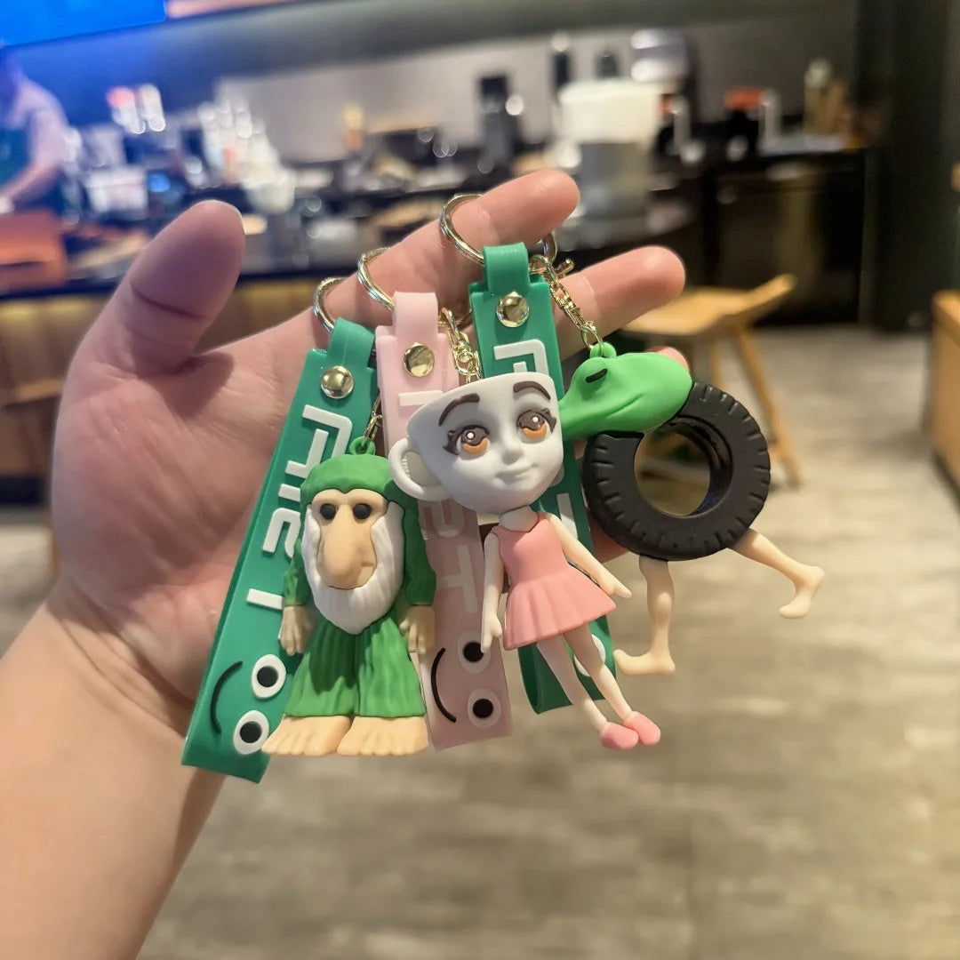 Italian Brainrot Animals Keychains for Accessories Funny Sigma Skibidi Rizz Cat Silly Meme Keyrings Fans Friends Gifts Wholesale
