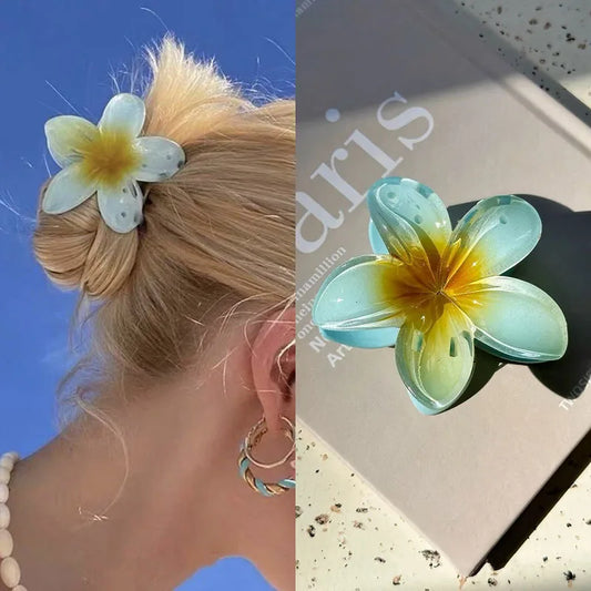 Fashion New Flower Hair Clips for Women Vacation Bohemia Egg Flower Shark Clips Barrettes Girls Large Hairpins Hair Accessories