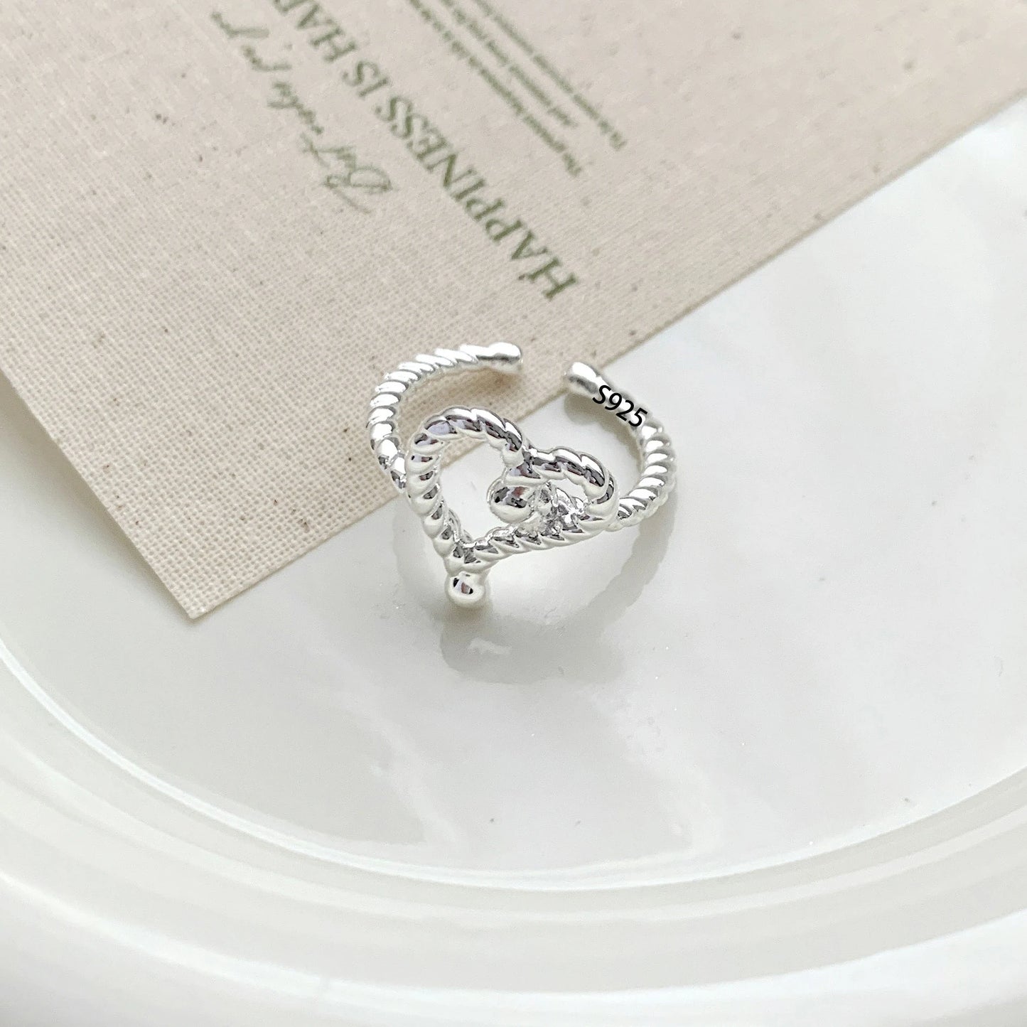 PANJBJ 925 Sterling Silver Pearl Irregular Ring for Women Shell Overlapping Hollow Sweet Design Jewelry Gift Dropshipping