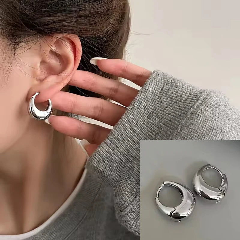 VENTFILLE 925 Sterling Silver Star & Moon Hoop Earrings for Women