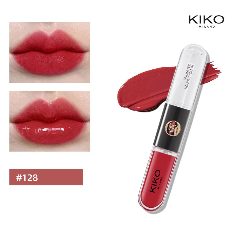 Double-Ended KIKO Lipstick & Lip Gloss – Non-Fading, Sexy Milk Tea Shades