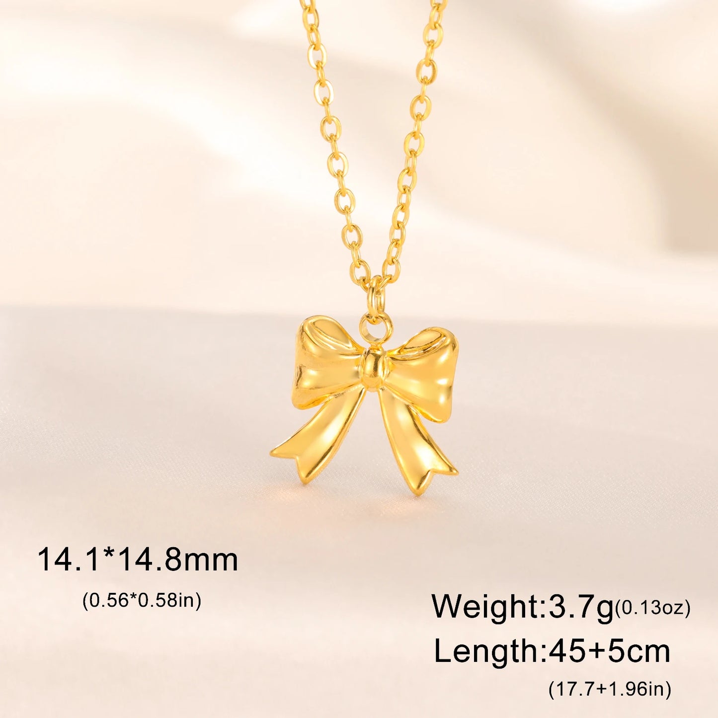 Romantic Bowknot Necklace – Korean Kpop Stainless Steel Choker for Women