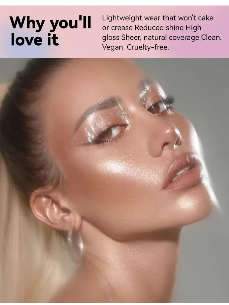 MLSIMLE 4 COLORS Natural Shimmer Pearl Setting Powder Contouring Highlighting Waterproof Sweat-proof Oil-control Makeup Powder