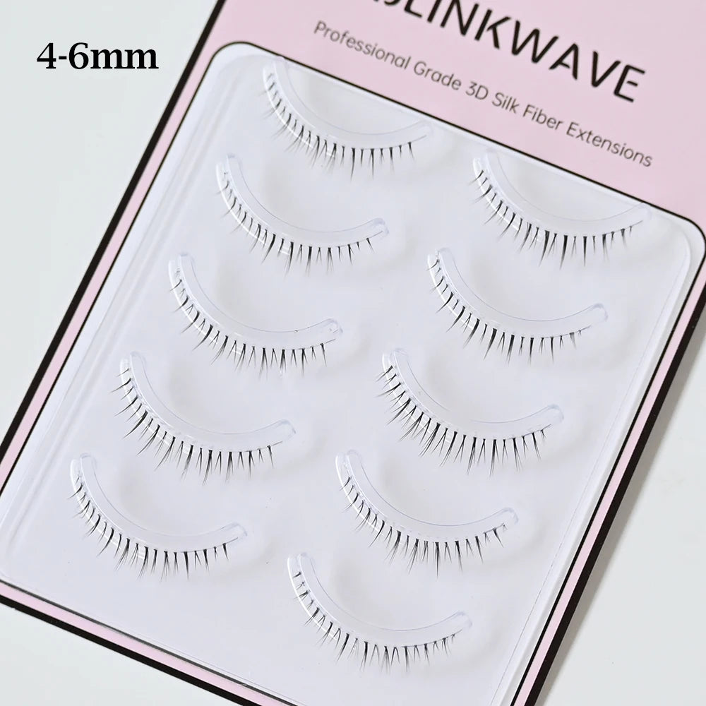 5 Pair Clear Band Lower Eyelashes Handmade False Eyelashes Bottom Lashes Natural Manga Lashes douyin makeup lash Extension